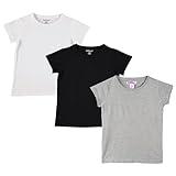 Pink Angel Girls' 3-Pack T-Shirts: Premium Cotton Comfort and Style for School, Play, Camp. Sizes 4 to 16, Tee Shirt 3-Pack