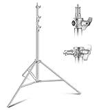 Zyernar Heavy Duty Light Stand, Stainless Steel Light Stand 9.2 Ft Max Height Adjustable Heavy Duty Tripod Stand (Max Load: 22lb)