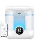 Dreo Smart Humidifiers for Bedroom, 6L Top Fill Supersized Cool Mist Humidifier for Large Room, 60 Hour Runtime, Quiet Ultrasonic Humidifiers for Plants, Baby, Indoor, Home, Night Light, White