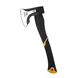 WICING Splitting Axe, 15-inch Camping Hatchet, Chopping Axe 1065 High Manganese Steel and Ergonomic Fiberglass Handle