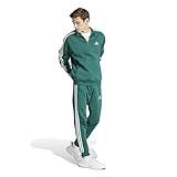 adidas Men's Essentials 3-Stripes Fleece Tapered Cuff Pants, Collegiate Green