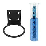 TBWHL 7" Capacity Rain Gauge Replacement Tube Glass with Stainless Steel Rack Holder, Decorative rain Measure Gauge for Yard Garden Fence Lawn Farm with Large Numbers