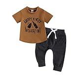 YINGISFITM My First Fathers Day Outfit Newborn Baby Boy Happy First Fathers Day T-Shirt and Pants Infant Cute Clothes (First Fathers Day Brown Gray, 3-6 Months)