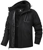 MAOYSSEN Men's Mountain Winter Coat Warm Fleece Ski Snow Jacket Waterproof Raincoat with Hood