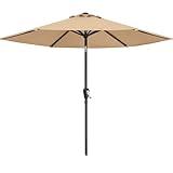 ABCCANOPY 7.5FT Outdoor Patio Umbrella, UV Protection Table Umbrella w/Crank for Easy Set Up, Suitable for Garden, Lawn, Deck & Backyard (Beige)