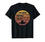 Vintage Sunset Lawn Mower Father Mows Best Silhouette Tshirt