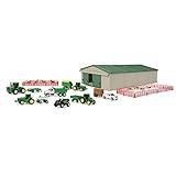 John Deere Die-Cast Farm Toys Playset - 1:64 Scale - Includes Farm Animals, Machine Shed, Toy Tractors, Toy Trucks, and Farm Tools - 70 Count - 8 Years and Up