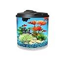 Koller Products AquaView 2-Gallon Plastic 360 Aquarium with Power Filter & LED Lighting for Tropical Fish - Betta Fish