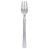 Elegant Silver Mini Forks - 4" (30-Pack) - Perfect for Desserts & Tasting Parties - Sturdy & Reusable, Stand-Out Tableware Accessory