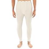 Indera Men's Heavyweight Cotton Waffle Long Johns Thermal Underwear Bottom, Natural, Large