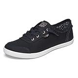 Skechers Women's Bobs B Cute Sneaker – Memory Foam, Flexible Outsole, Lightweight Vegan Shoes, Black, 8