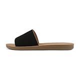 Soda Shoes Women Flip Flops Basic Plain Slippers Slip On Sandals Slides Casual Peep Toe Beach Efron-S Black Nub 7
