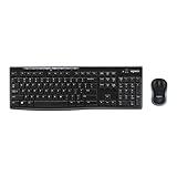 Logitech MK270 Wireless Keyboard and Mouse Combo for Windows, 2.4 GHz, 8 Multimedia Keys, PC, Laptop, Wireless Keyboard Compact Mouse Combo - Black