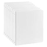 SUQJOY 1-inch 3-Ring Binder, 1 Inch Round Ring Binder with 2 Inside Pockets, 8 Pack White Binder, Clear View Cover Binder Holds 8.5'' x 11''Paper for Office/Home/Back to School