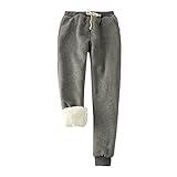 black+of+friday Gifts Sweatpants Women Sherpa Lined Winter Warm Fleece Joggers Casual Comfy Thermal Outdoor Athletic Trousers with Pockets Women's Sweatpants