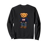 Cool American USA Teddy Bear Illustration Graphic Designs Sweatshirt