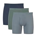 Hanes Men's Underwear Boxer Briefs & Trunks, Multi-Packs, Breathable Cool Lightweight, Viscose from Bamboo Supersoft, Grey/Green/Navy