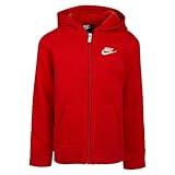 Nike Boy's Club Fleece Full Zip Hoodie (Little Kids) University Red 6 Little Kid