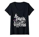 Womens Holiday 365 Halloween Drink Up Witches Witch Gift Costume V-Neck T-Shirt