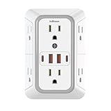 JcBlaon Outlet Extender Surge Protector - 6 Outlet Splitter with 4 USB Ports (2 USB C), Multiple Plug Expander Wall Charger, 3 Sided Multi Plug Wall Adapter Power Strip for Home Office Kitchen Travel