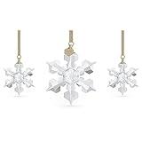 Swarovski Annual Edition Set of Snowflake Ornaments, White Swarovski Crystals, Part of the Swarovski Annual Edition Collection