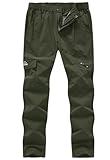 YSENTO Women's Hiking Pants Lightweight Stretch Quick Drying UPF 50 Camping Travel Work Cargo Pants 6 Pockets Army Green Size L
