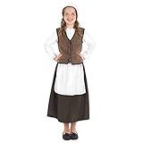 fun shack Kids Colonial Costume Girls, Tudor Kitchen Dress, Medieval Renaissance Outfit, Pilgrim Attire for Girls, Large