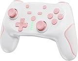 Matbip Switch pro controller, Wireless Pro Controller for Switch/Switch Lite/Switch OLED, switch controller with 2 back buttons, 3-level TURBO adjustable (Pink)