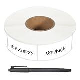 Ortarco 1000 Pcs Removable Food Labels Stickers for Storage Bins, Waterproof & Oil Resistant Freezer Labels with Perforation Line 1" x 2"