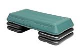 The Step Circuit Size Aerobic Platform, Circuit Size Steppers for Exercise with Four Risers, Teal