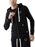 True Religion Men's Buddha Logo Zip Hoodie Sweatshirt, black, M