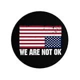 Pins/Buttons/Badges We Are Not Ok USA Flag Upside Down Buttons pins Slogans Sayings pin,Lapel pin for Clothes/Bags/Backpack/Hats/Jeans & Decor