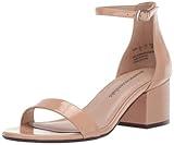 Amazon Essentials Women's Two Strap Heeled Sandal, Beige, 5.5