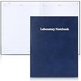 Affrolling Lab Notebook Laboratory Notebook Grid Format 96 Pages 8.5 x 11.25 Inch Hardbound Sturdy Blue Leather Cover Section Sewn for Chemistry Physics Biology Science Carbonless Research