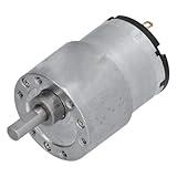 Agatige DC Gear Motor, DC 12V 45RPM Gear Motor High Torsion Speed Reduce Electric Gearbox Motor 6mm Shaft Diameter, Metal Gear Box Reduction Motor JGB37‑520 for Smart Home Appliances,Office Automation