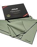 Libretto Microfiber Polish Cloth for Musical Instrument, 3 Sizes in 1 Pack, Trumpet and Brass Cleaning Product, Green, Lint-Free, Super Soft, Gift, for Piano, Violin, Guitar, Saxophone, Laptop.