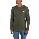 Carhartt Men's Force Relaxed Fit Midweight Long-Sleeve Pocket T-Shirt, Basil Heather, Large
