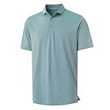 MAELREG Mens Golf Shirts Short Sleeve Pin Striped Activewear Dry Fit Moisture Wicking Soft Polo Shirts for Men