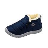 JEUROT Winter Snow Boots for Women Warm Comfortable Faux Fur Lining Ankle Booties Outdoor Booties Walking Shoes for Women Blue