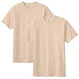 American Apparel Heavyweight Cotton T-Shirt, Style G1301/G1301GD, Multipack, Sand (2-Pack), Large