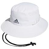 adidas Men's Victory Bucket Hat Outdoors and Sideline Wide Brim Style for Sun Protection, White/Onix Grey/4.0, Large-X-Large