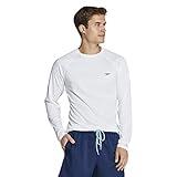 Speedo Men's UV Swim Shirt Easy Long Sleeve Regular Fit , White, Small