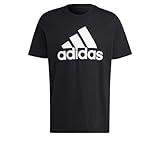 adidas Men's Essentials Single Jersey Big Logo T-Shirt, Black/White, Large