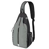 MAVHVAM Small Crossbody Bag Lightweight Sling Bag Travel Hiking Backpack Adjustable Daypack Reflective Strap One Shoulder Bag Water-Repellent Chest Bag for Outdoor Sports Gym Traveling Grey