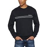 Calvin Klein Men’s Standard Fit Crew Neck Sweatshirt (Black,Large)