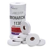 Perco White Pricing Labels for Monarch 1130 Price Gun - 1 Sleeve, 25,000 Blank Marking Labels - with Ink Roll Included