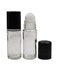 ZQDZYIE 2Packs Glass Roller Bottles 30ml/1 Oz Plastic Roller Ball for Cosmetics Oils and Perfume Convenient Sizes, Reusable and Refillable