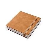 tumuarta Deckle Edge Paper Sketchbook, 92 LB, 150 GSM, 80 Sheets Mixed Media Paper, Acid Free, Handmade Journal Hardbound Sketch Book for Pencil, Ink, Markers, Acrylic and More (6" X 6")