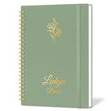 Accounting Ledger Book for Small Business Bookkeeping & Personal Use, Expense Tracker Notebook for Family Budget, Bookkeeping Record Book, Income and Expense Log Book - 8.4" x 6.1" (Green)