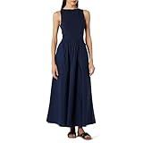 The Drop Women's Dia Mixed Fabric Midi Tank Dress Maritime Navy, S